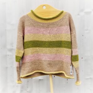 Rolled Edge Sweater - Light Pink, Cream, Mocha, Green