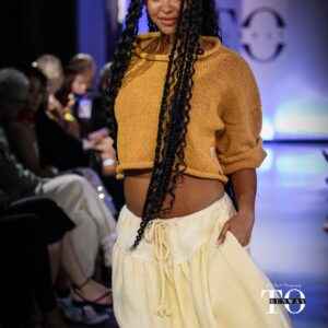 Rolled Edge Cropped Sweater - Coreopsis